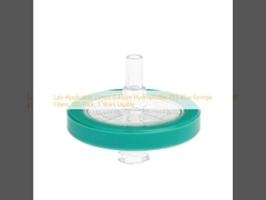 Filtros de jeringa azul PES hidrofóbicos de 25 mm 0,45 μm aplicables en laboratorio, 100 paquetes, de 3 años de uso